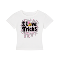 “I LOVE TRICKS” Women's Cropped Shirt