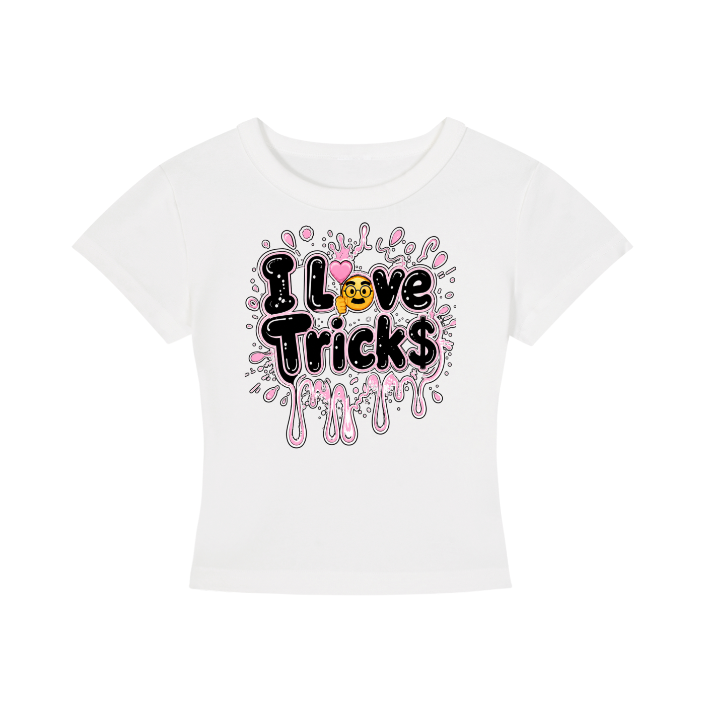 “I LOVE TRICKS” Women's Cropped Shirt