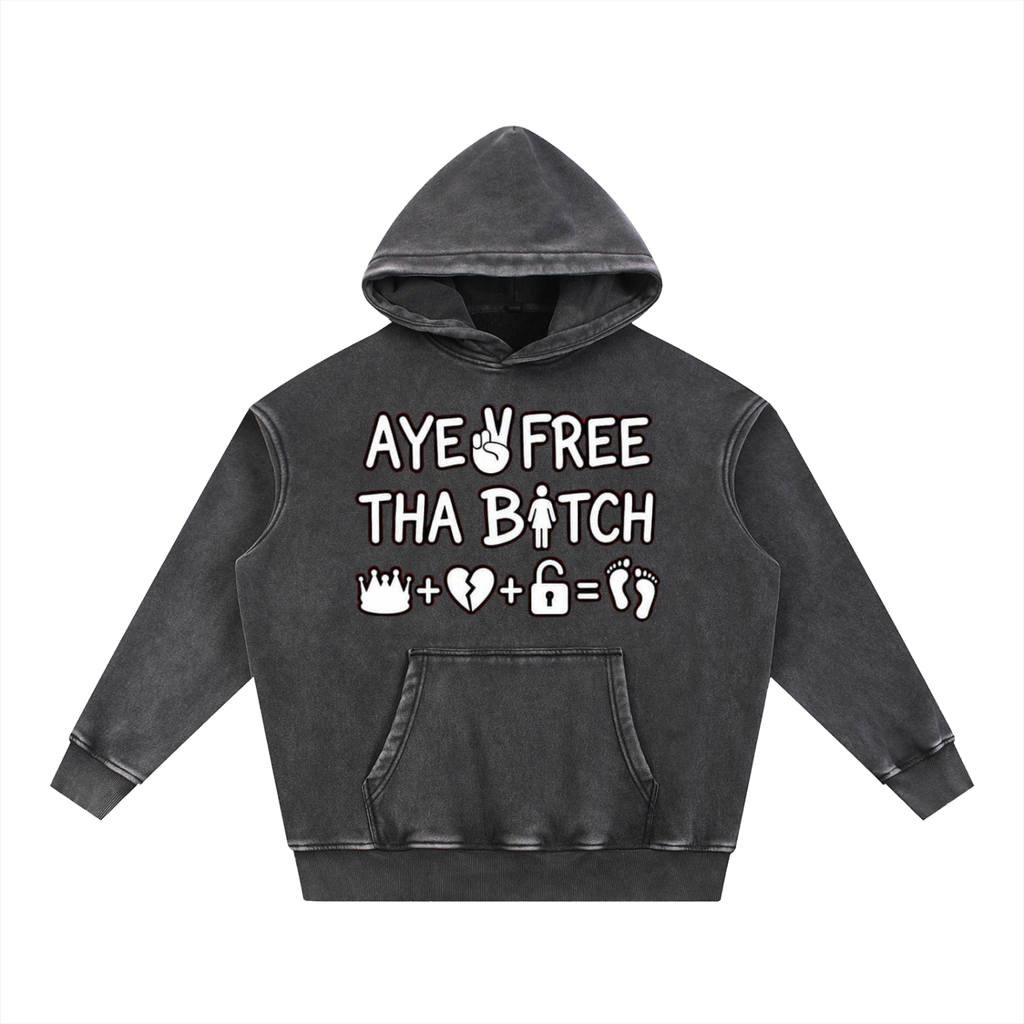 Snow Wash Fleece Oversize Hoodie